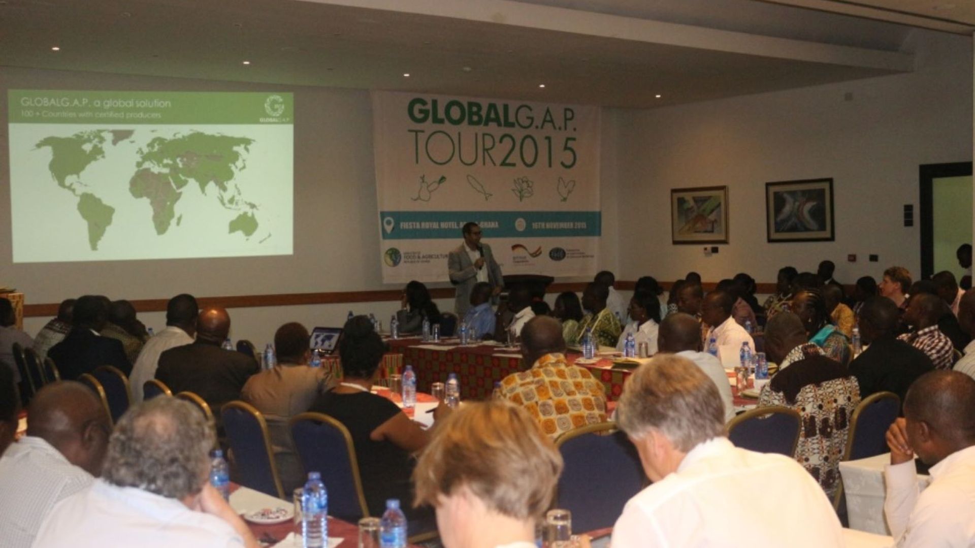 Image of a presentation at the 2015 TOUR stop in Ghana