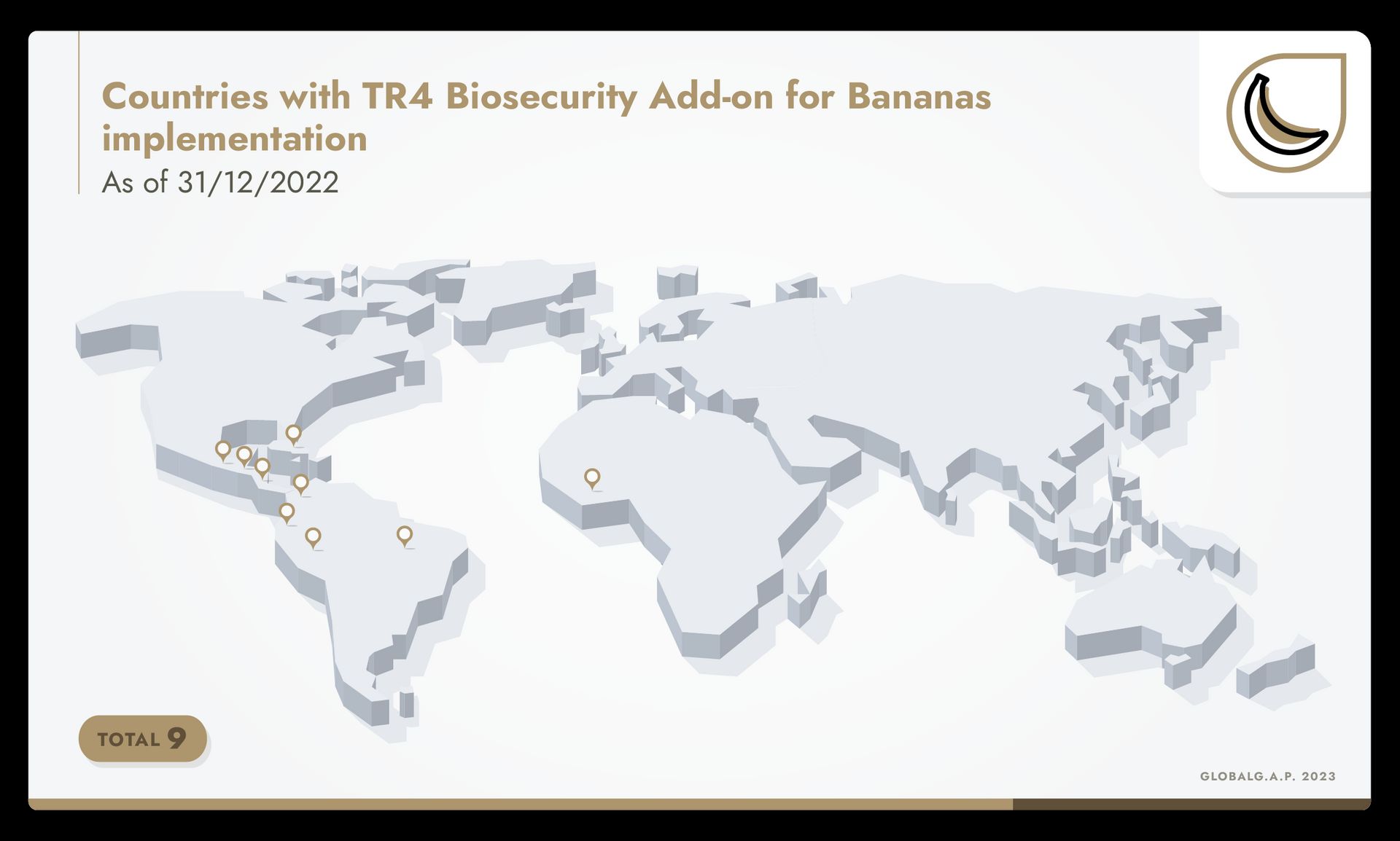 Infographic of a world map showing countries with TR4 Biosecurity Add-on implementation