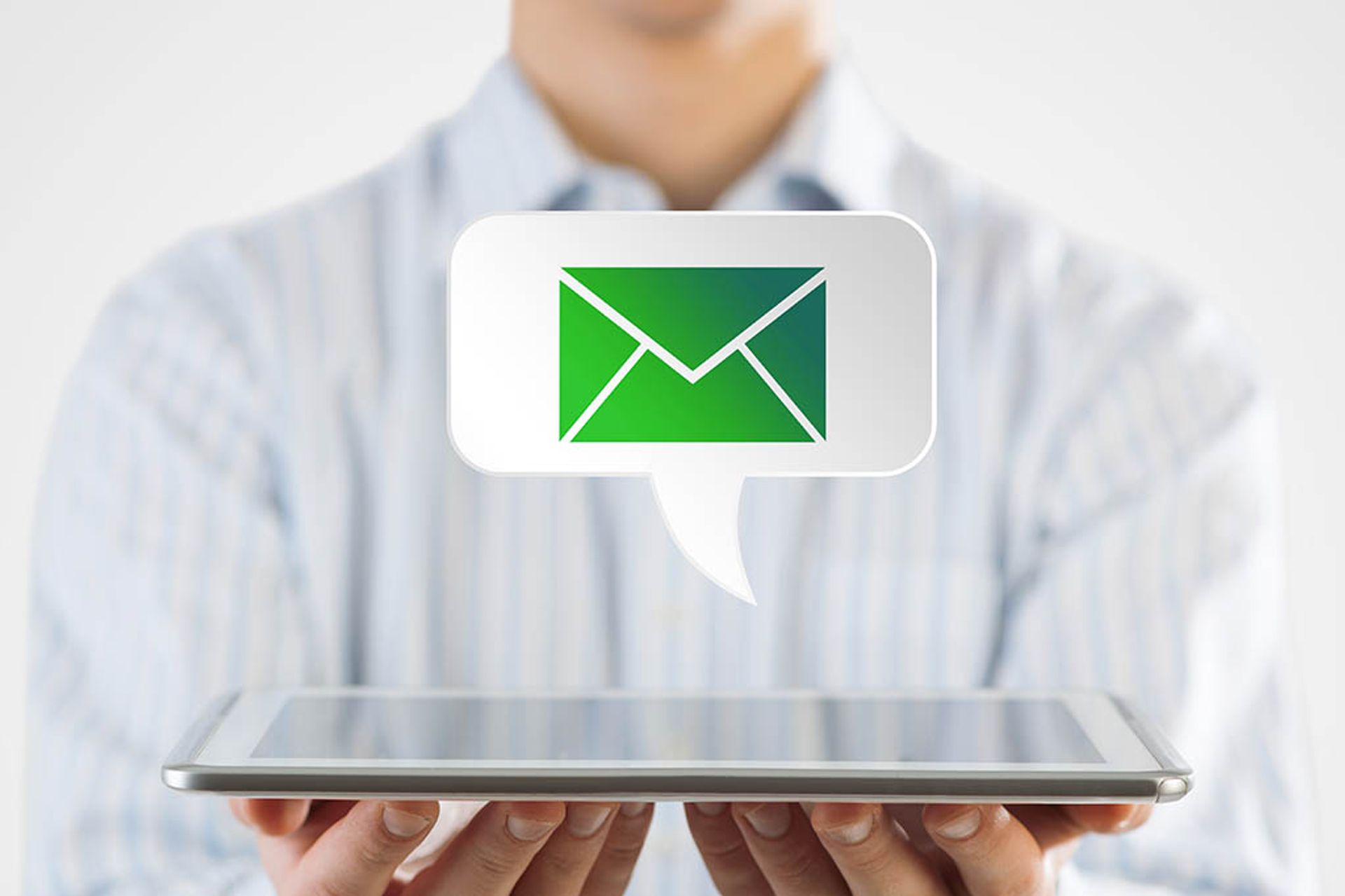 Image of a person responding to an email notification