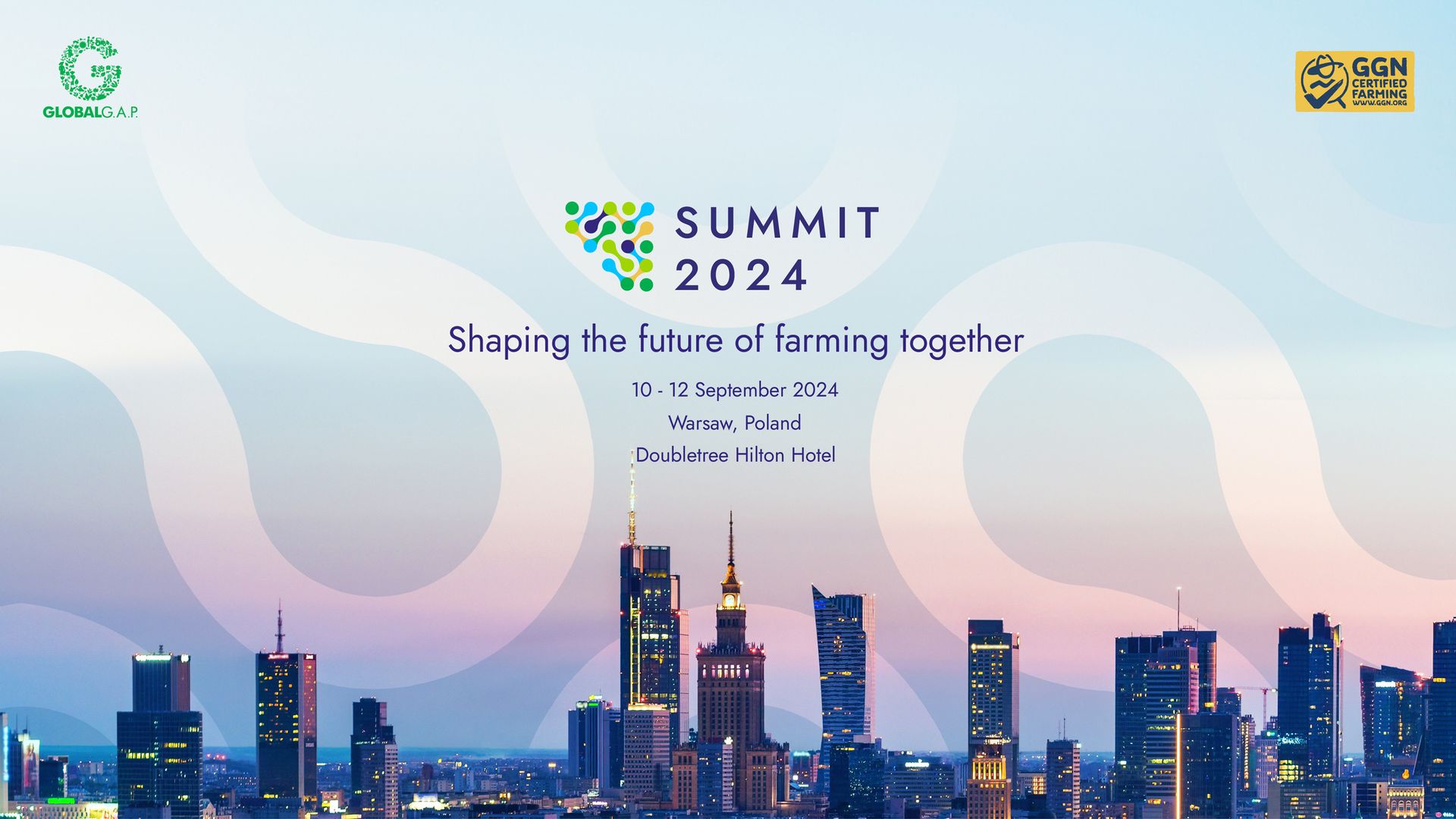 A promotional banner for Summit 2024 - Shaping the future of farming together, 10-12 September 2024, Warsaw, Poland