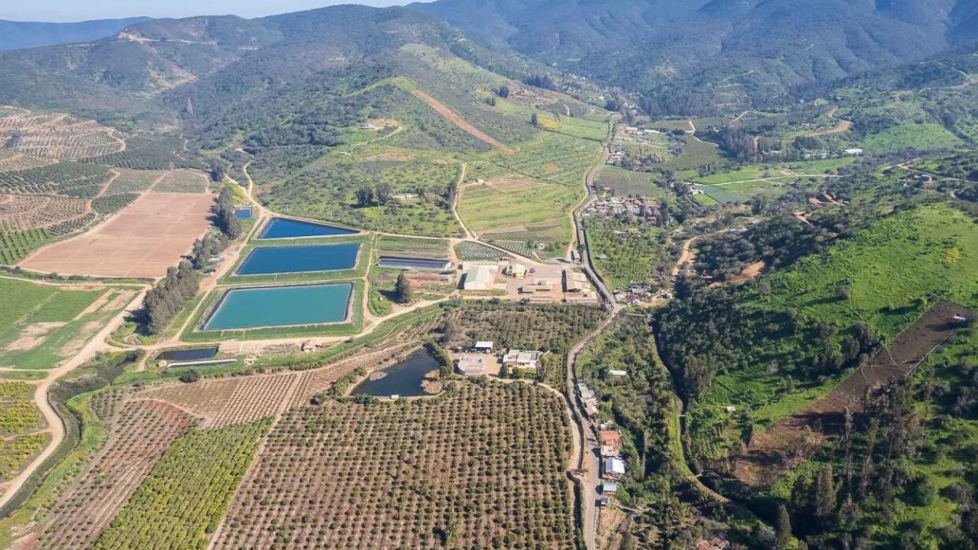 Image of a large-scale agriculture operation from above