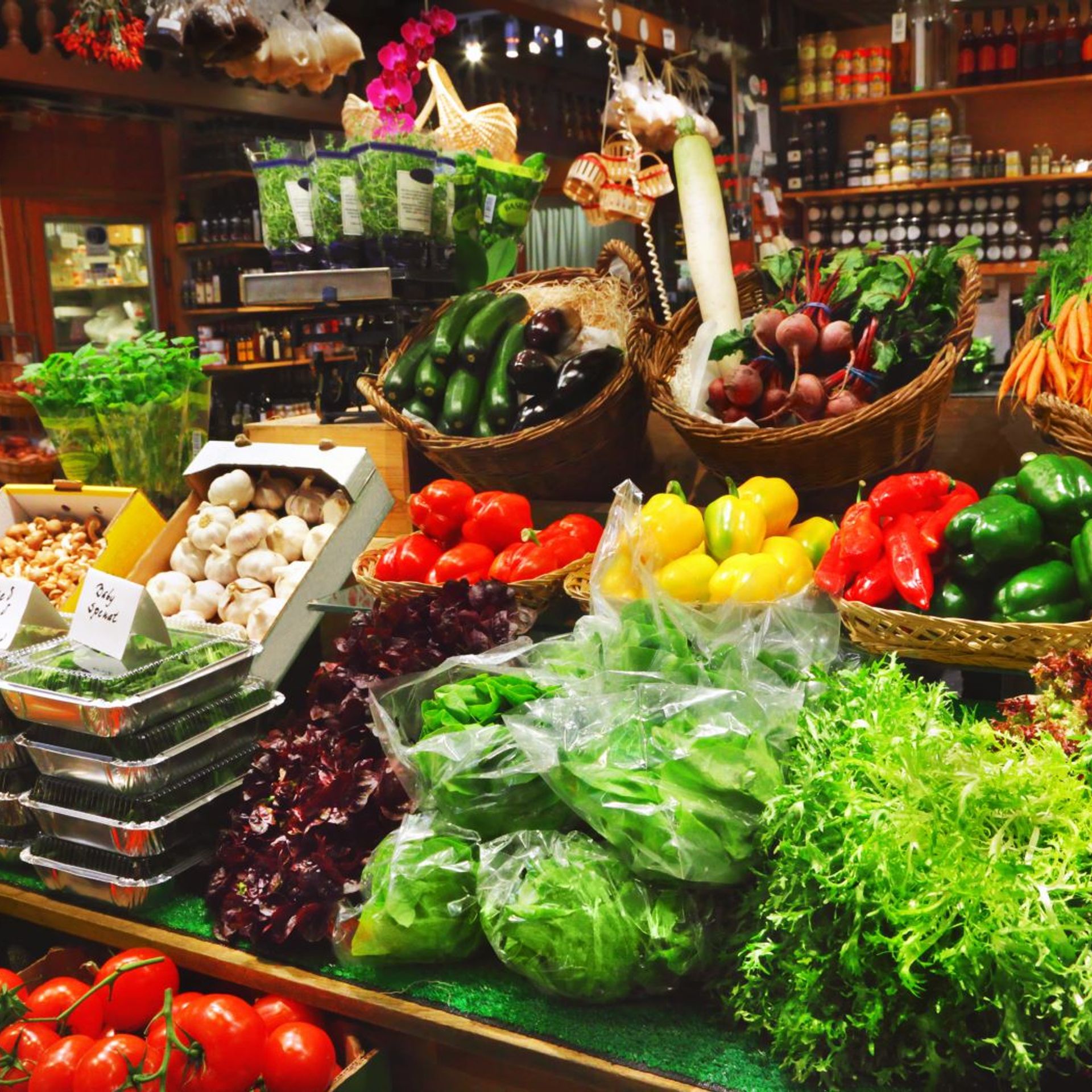 Image of the fresh produce section in a large retail store
