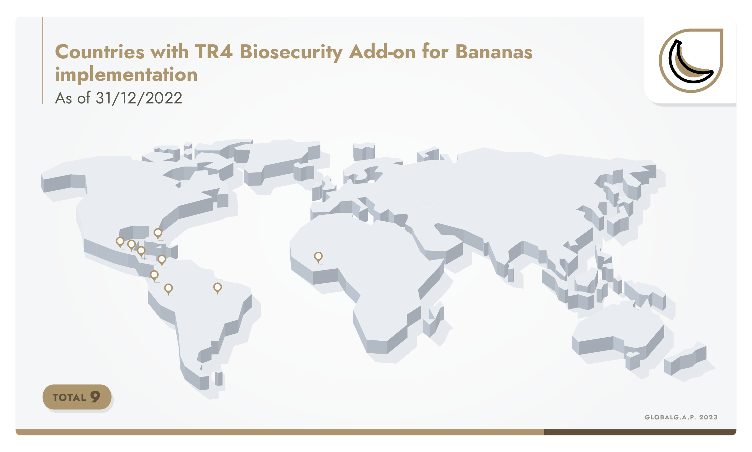 Infographic of a world map showing countries with TR4 Biosecurity Add-on implementation
