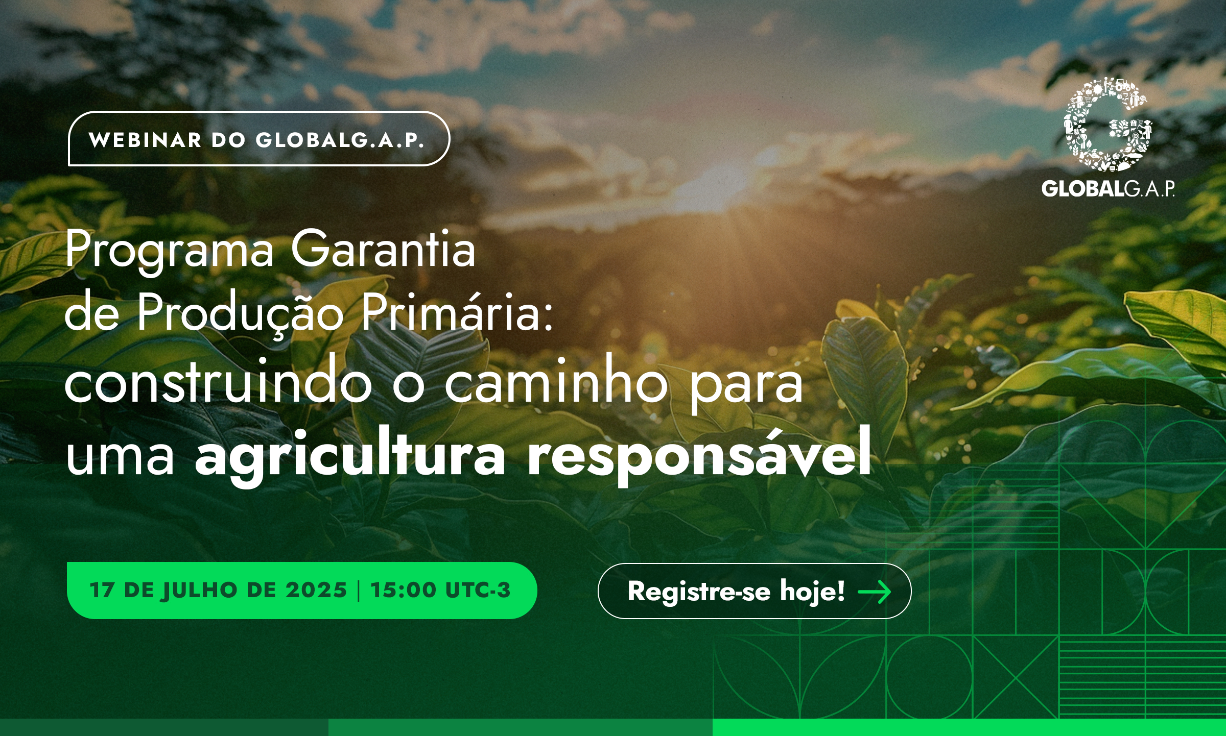 Banner image promoting the GLOBALG.A.P. webinar “Primary Farm Assurance: Building the path to responsible agriculture” on 10 July 2025