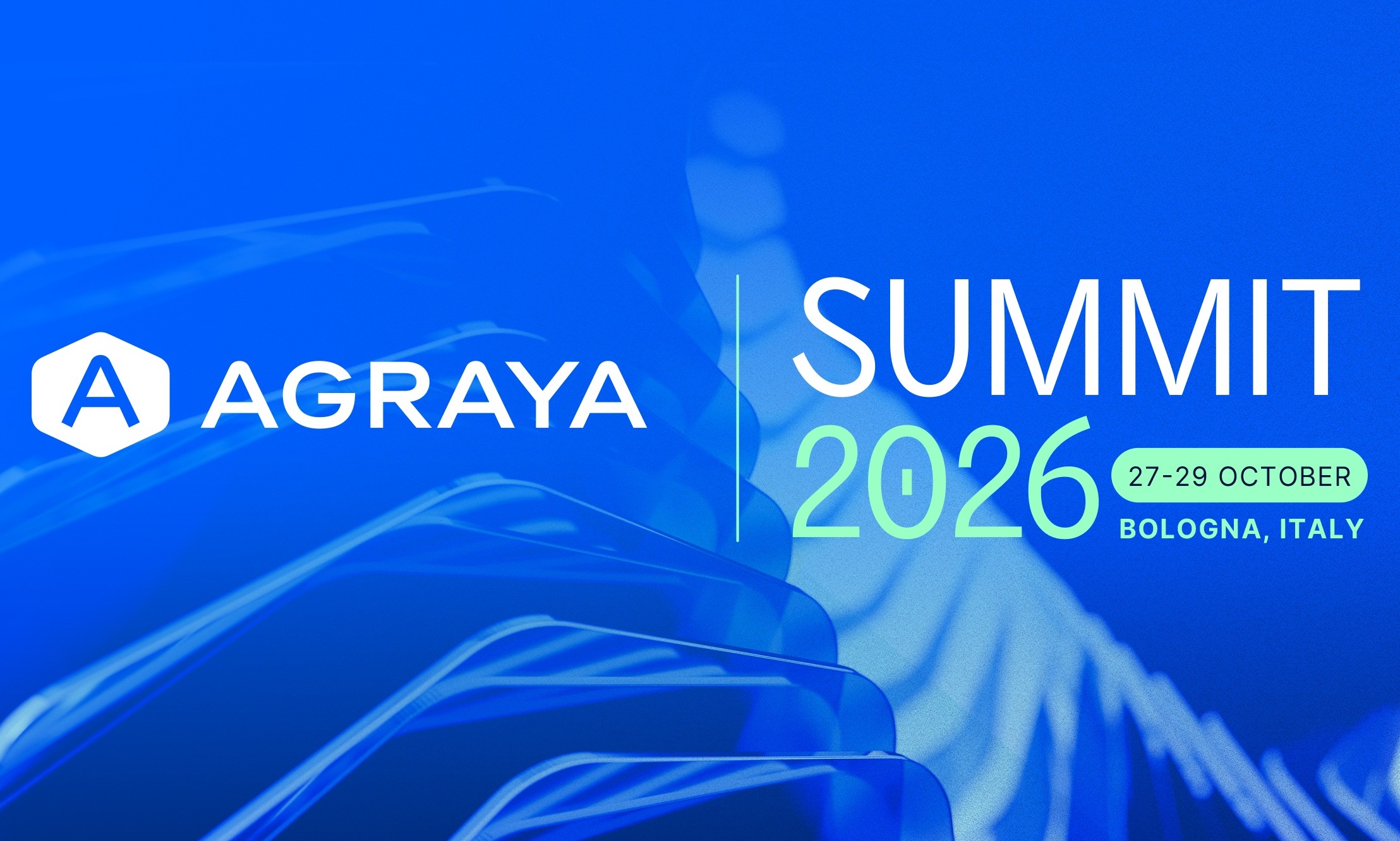 Banner image for the AGRAYA SUMMIT 2026 in Bologna, Italy