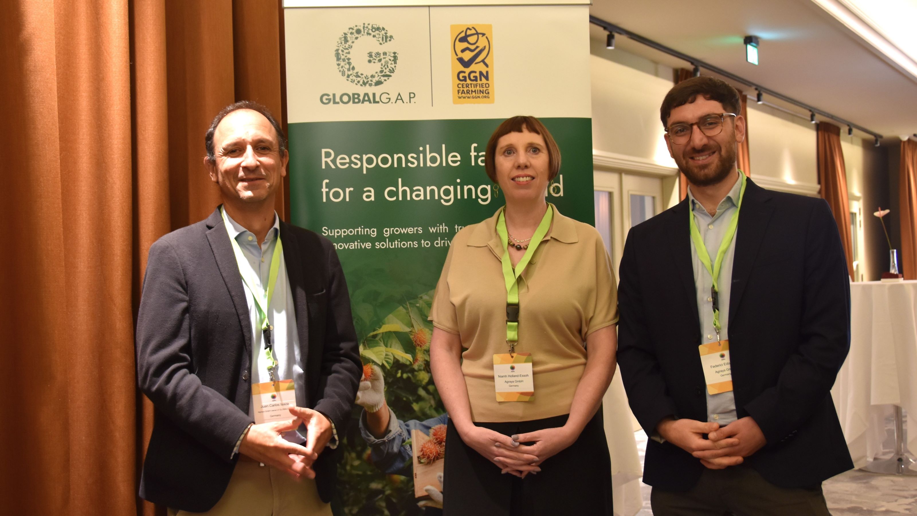 Agraya representatives for GLOBALG.A.P. and the GGN label at the AIPH Annual Congress 2025 in Ghent.