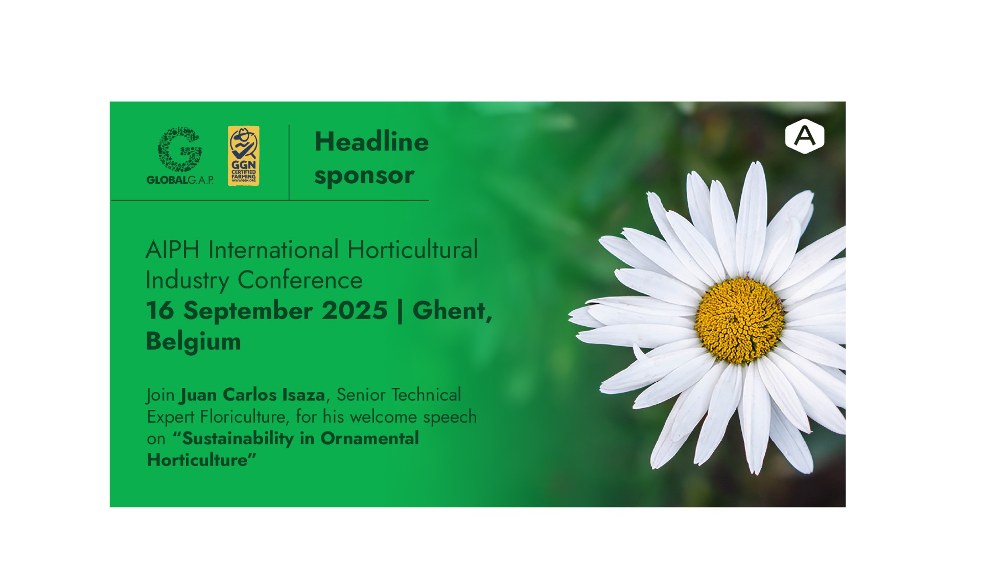 Banner image for the AIPH International Horticultural Industry Conference 2025 sponsored by GLOBALG.A.P. and the GGN label
